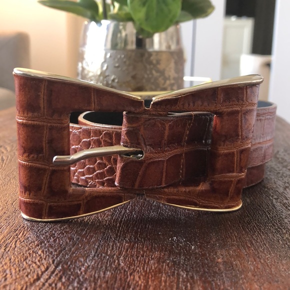 Genuine leather snake skin belt with bow buckle! - Picture 2 of 4